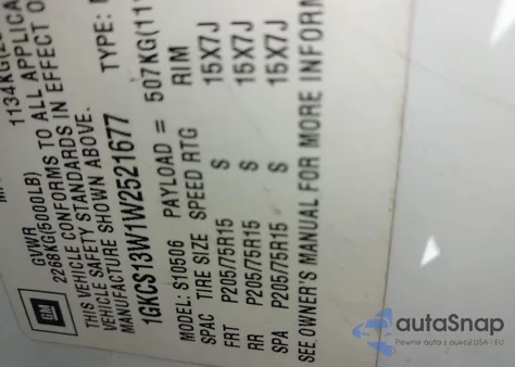 1998 GMC Jimmy Sls from USA, damaged, VIN 1GKCS13W1W2521677